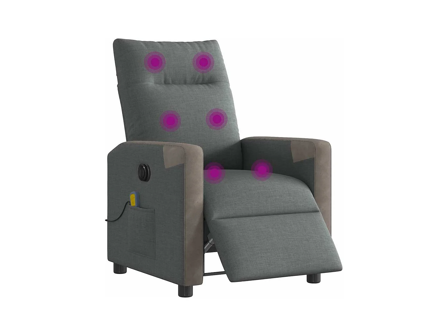 Fauteuil inclinable électrique-Chaise de relax-Fauteuil de Massage gris foncé tissu SHL5345