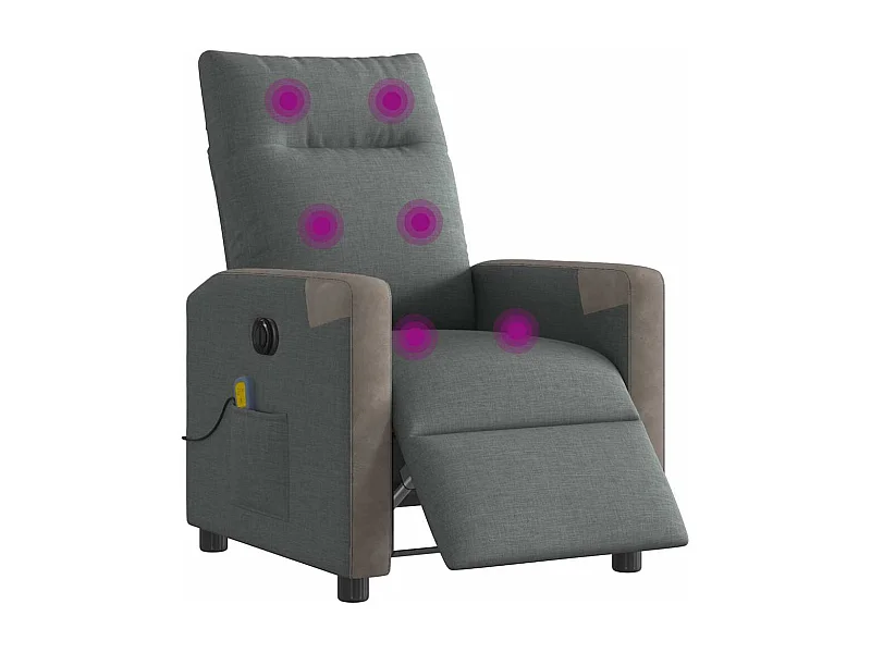 Fauteuil inclinable électrique-Chaise de relax-Fauteuil de Massage gris foncé tissu SHL5345