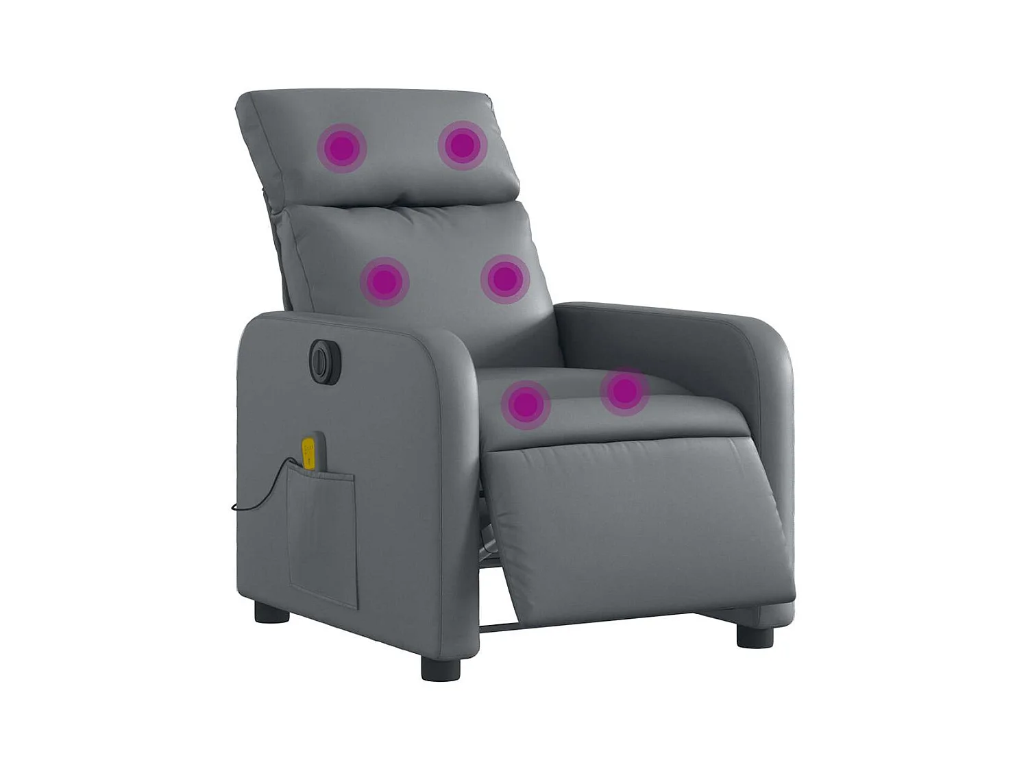 Fauteuil inclinable électrique-Fauteuil de massage de Salon gris similicuir SHL2217