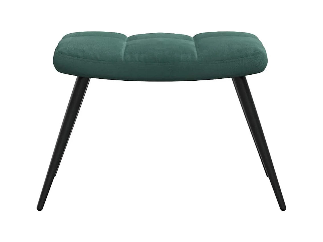 Sillón de relax | Silla de relax con taburete terciopelo verde oscuro SHL6962