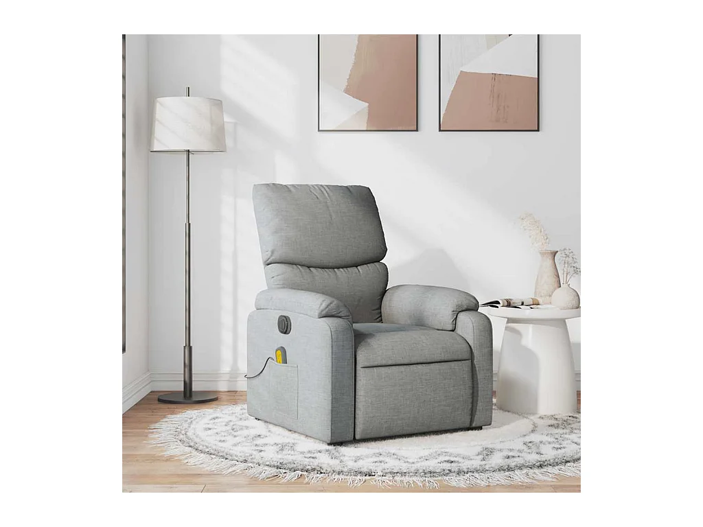 Sillón de relax | Sillón reclinable de masaje de tela gris claro SHL6268