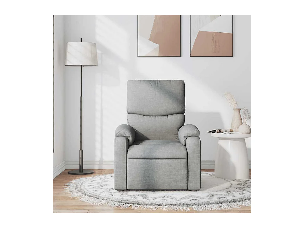 Sillón de relax | Sillón reclinable de masaje de tela gris claro SHL6268