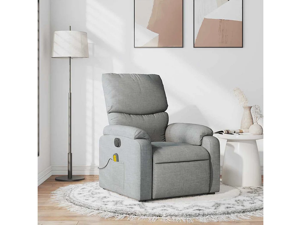 Fauteuil inclinable-Chaise de relax-Fauteuil de Massage Gris clair Tissu SHL5317