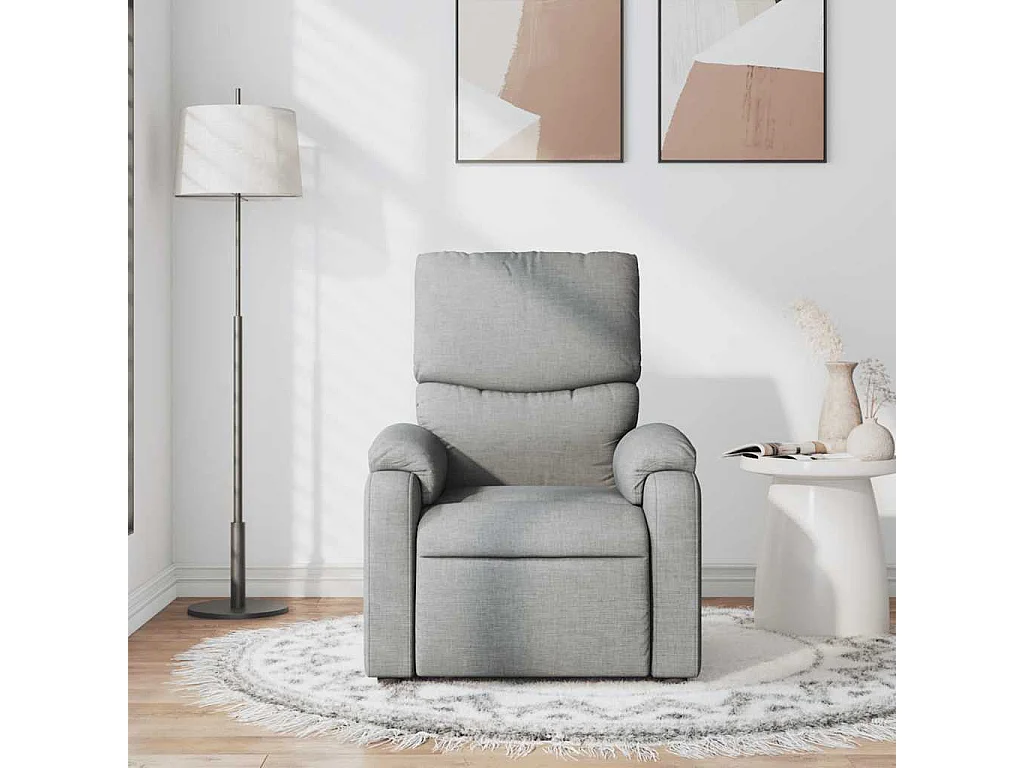 Fauteuil inclinable-Chaise de relax-Fauteuil de Massage Gris clair Tissu SHL5317