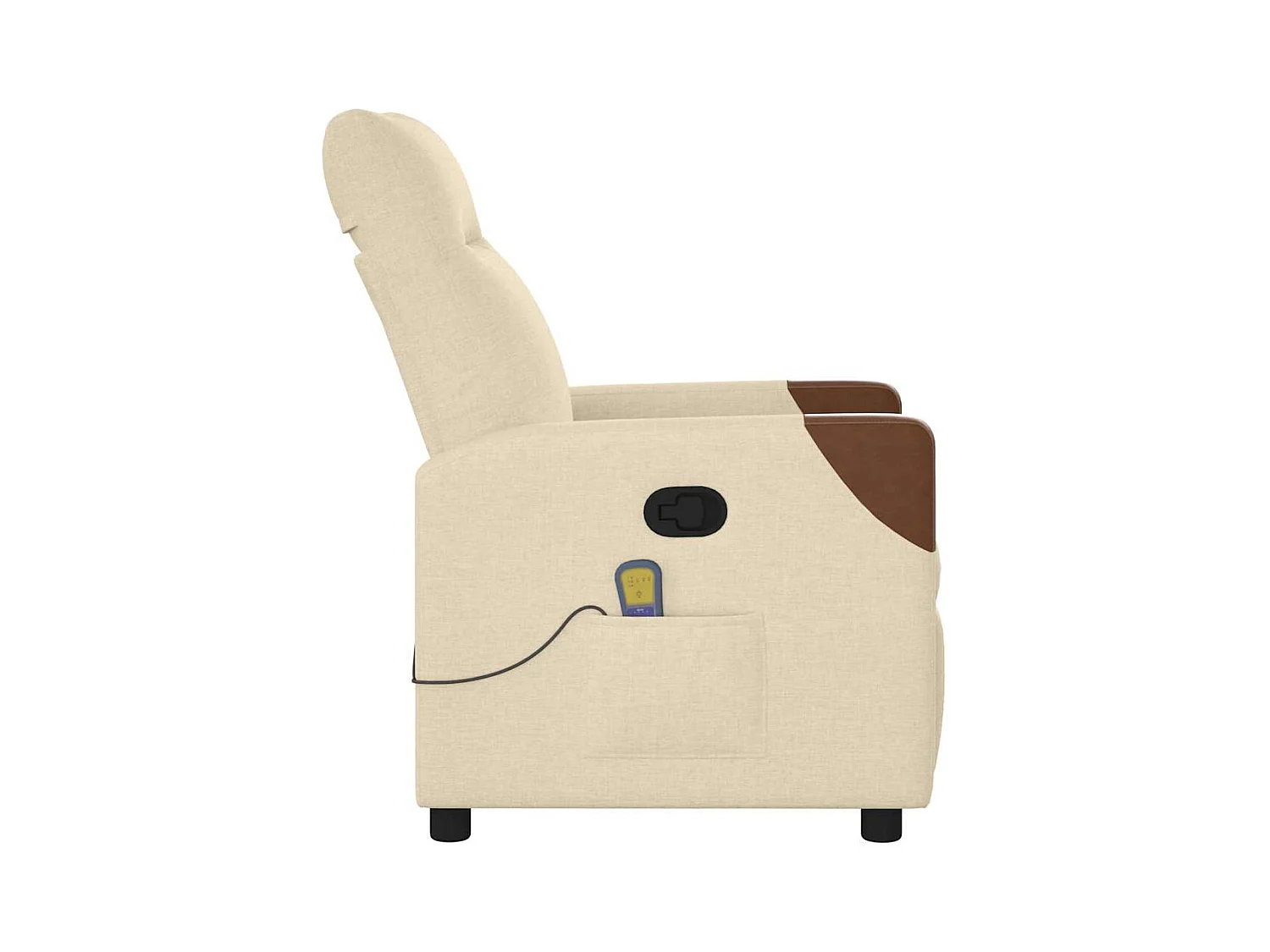 Poltrona de massagens reclinável tecido cor creme SHL477689