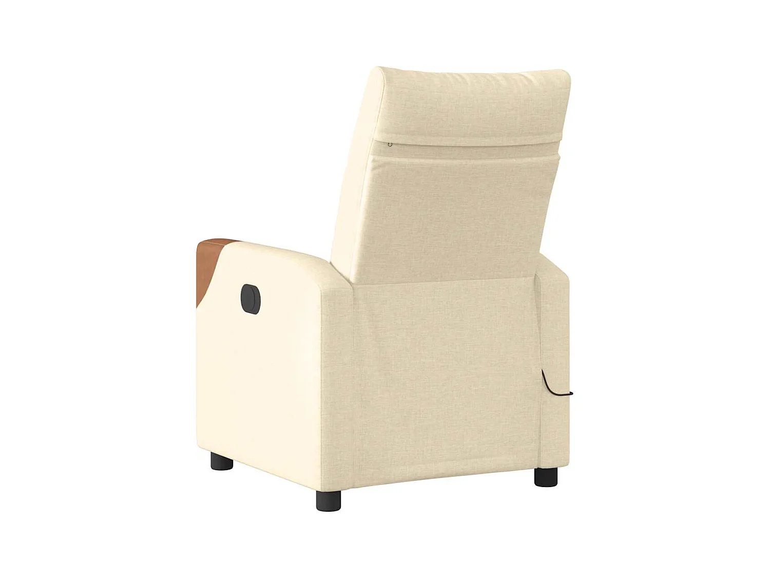 Poltrona de massagens reclinável tecido cor creme SHL477689