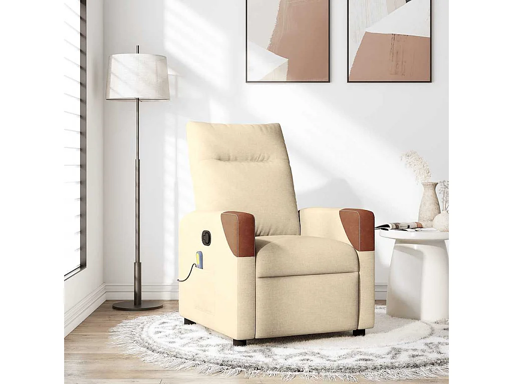 Relaxsessel | Massagesessel Creme Stoff SHL69414