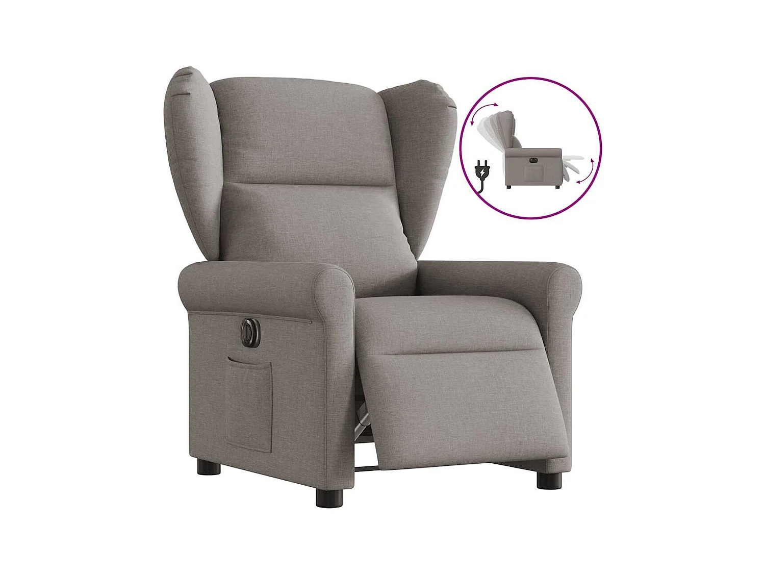 Sillón de relax | Silla | Sillón reclinable eléctrico tela gris taupé SHL6962