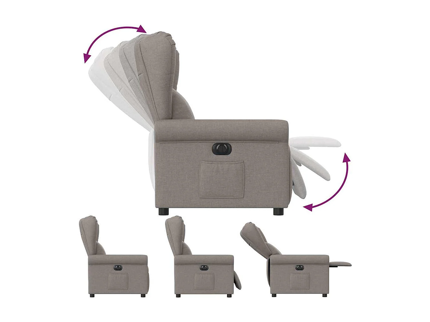 Fauteuil inclinable électrique-Chaise de relax-Fauteuil TV Taupe Tissu SHL5486