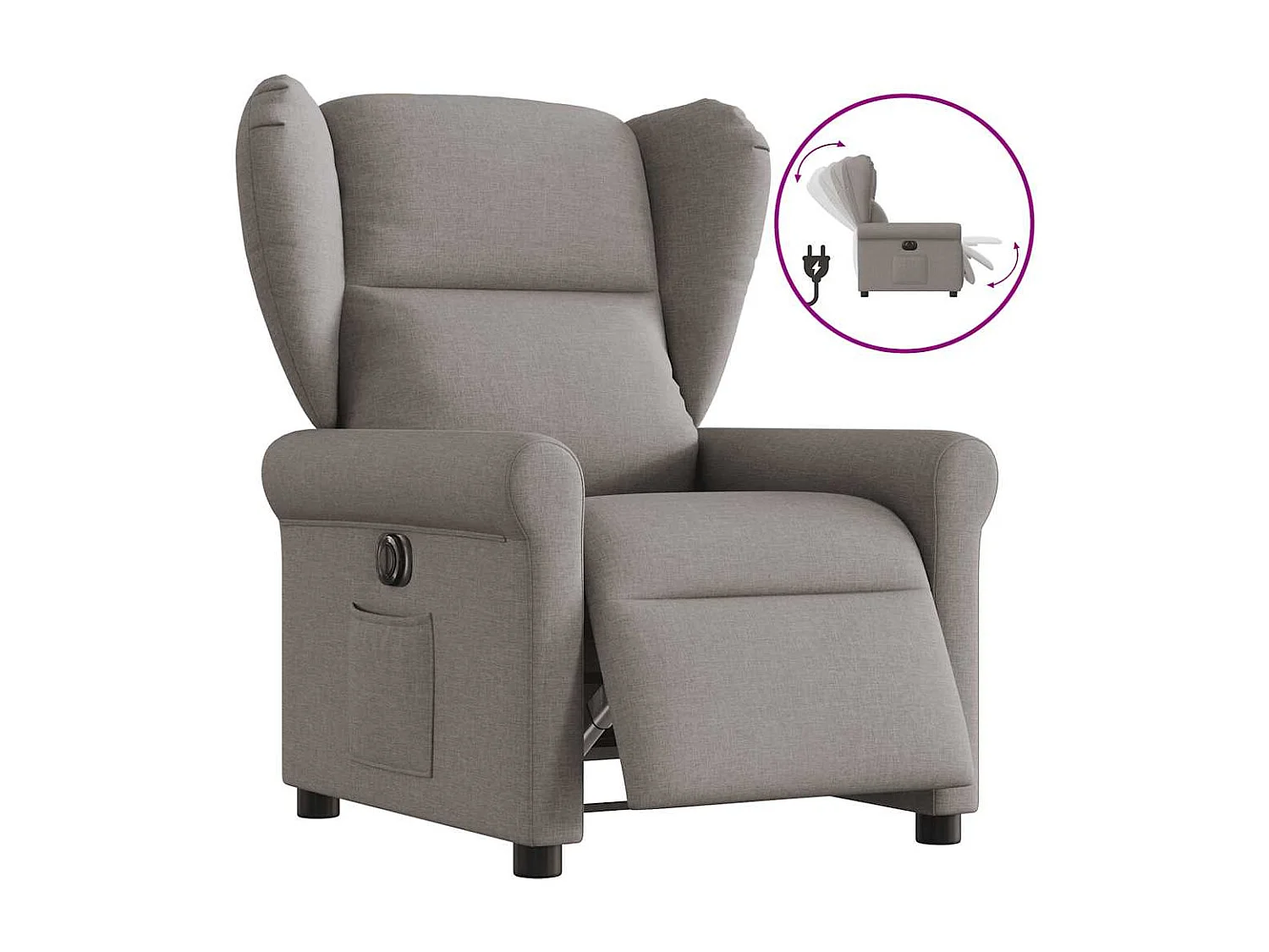 Fauteuil inclinable électrique-Chaise de relax-Fauteuil TV Taupe Tissu SHL5486