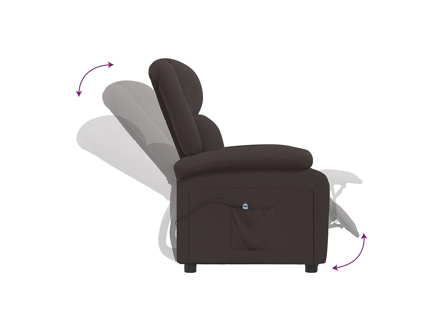 Poltrona elétrica reclinável tecido castanho-escuro SHL367467