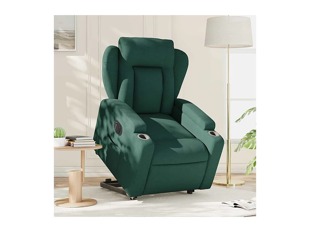 Fauteuil inclinable électrique-Chaise de relax-Fauteuil salon vert foncé tissu SHL4413