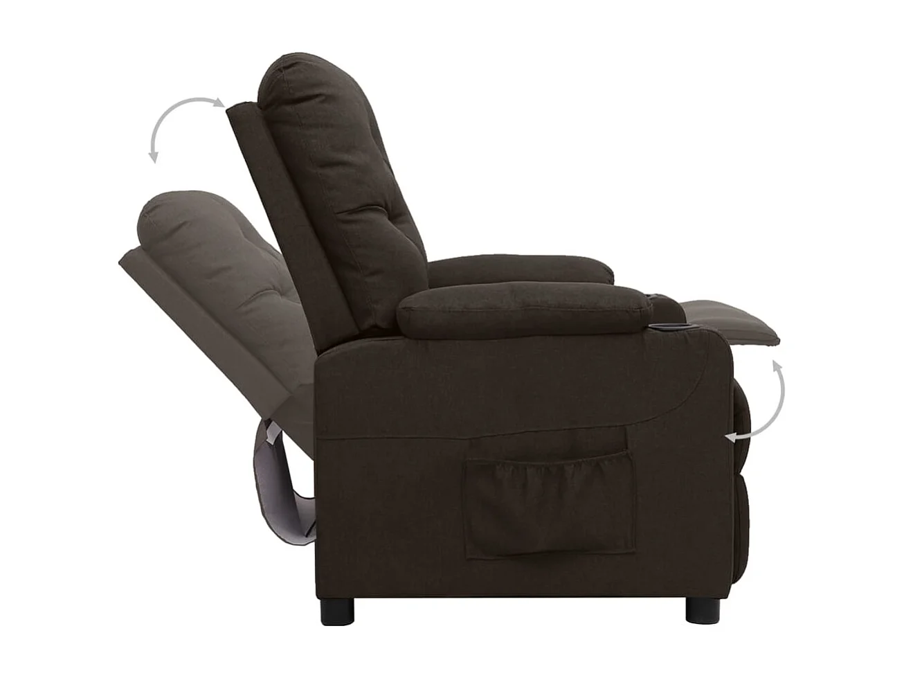 Silla de relax | Sillón elevable tela marrón oscuro SHL7684
