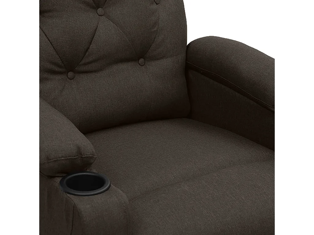 Silla de relax | Sillón elevable tela marrón oscuro SHL7684
