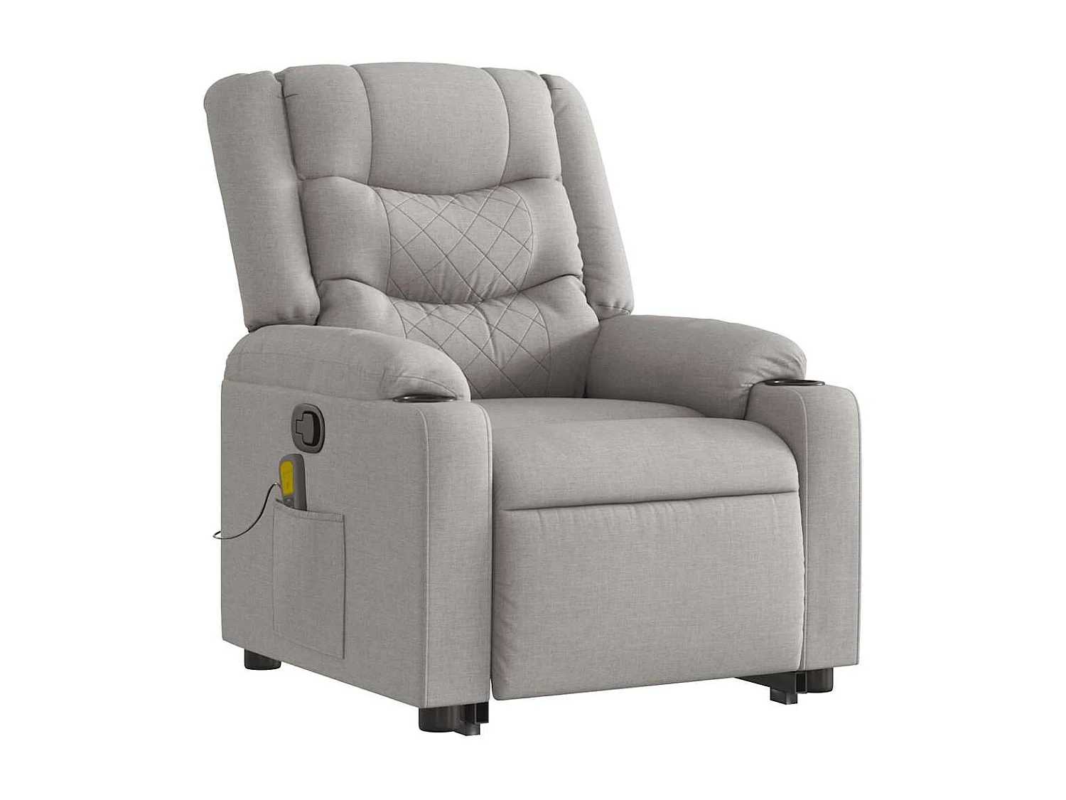 Fauteuil Salon-Chaise de relax-Fauteuil de massage inclinable gris nuage tissu SHL4741