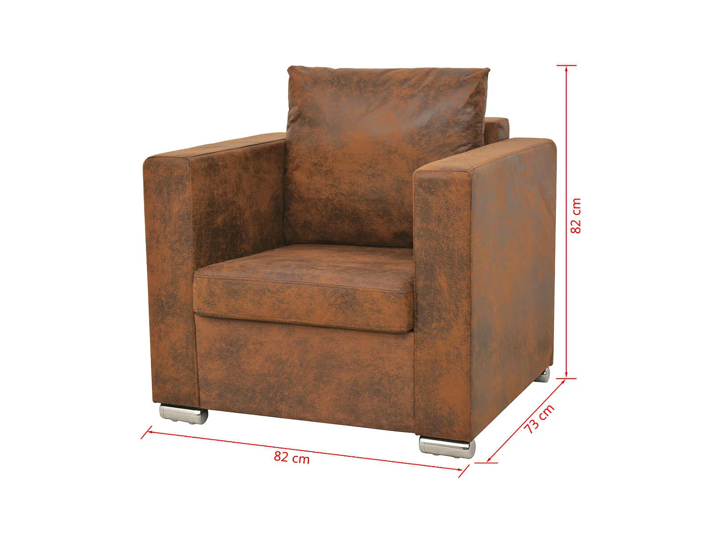 Sillón de relax | Sillón marrón 82x73x82 cm piel sintética SHL3148