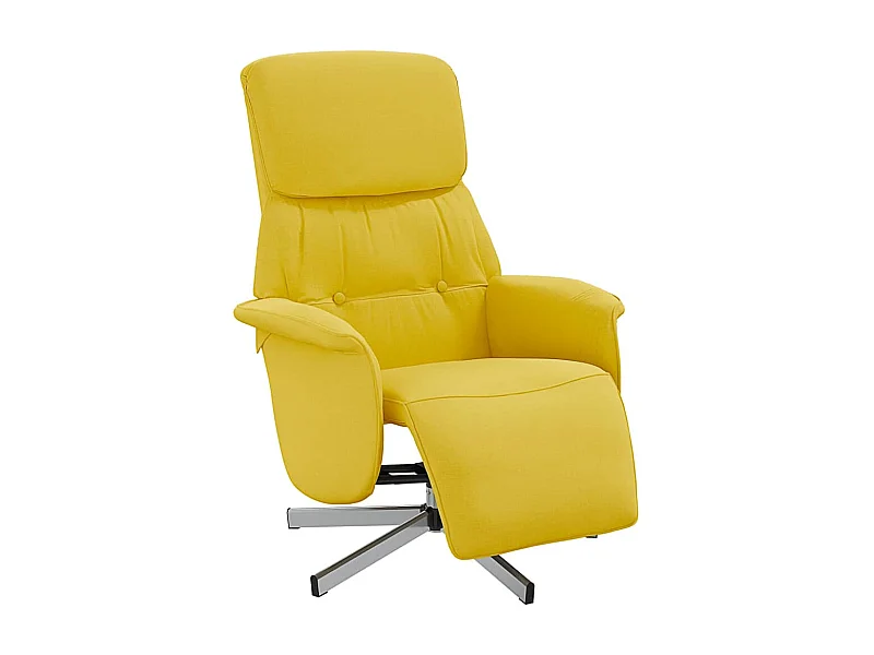 Sillón de relax | Sillón reclinable con reposapiés tela amarillo claro SHL2016