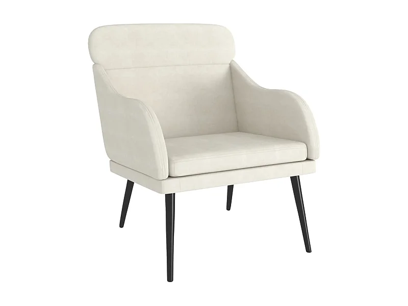 Fauteuil de salon-Fauteuil relax Crème 63x76x80 cm Velours SHL1025