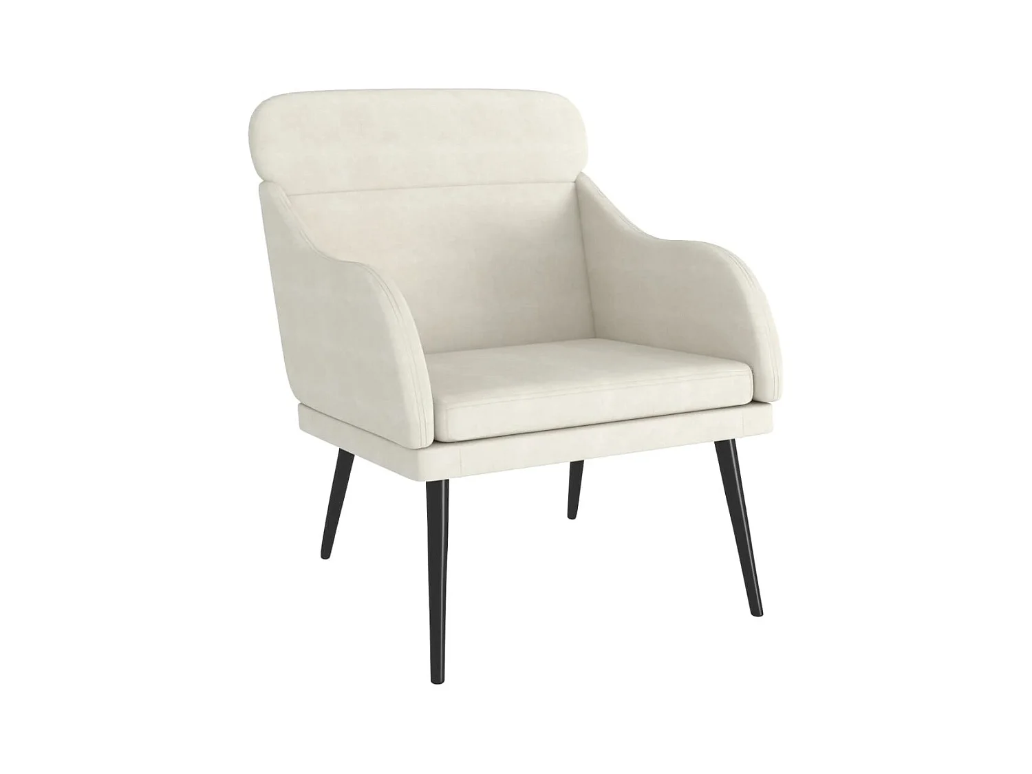 Sillón de salón | Silla de relax | Sillón de terciopelo color crema 63x76x80 cm SHL9472