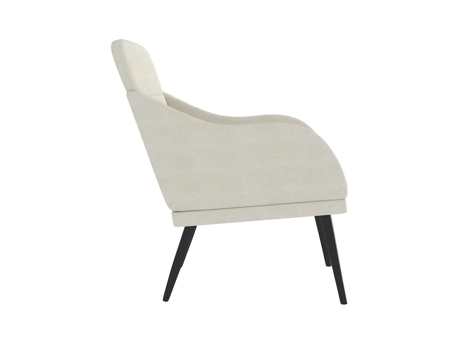 Sillón de salón | Silla de relax | Sillón de terciopelo color crema 63x76x80 cm SHL9472