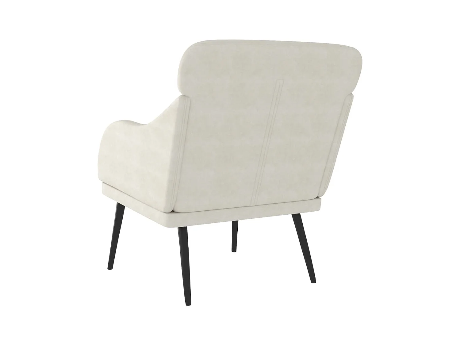 Sillón de salón | Silla de relax | Sillón de terciopelo color crema 63x76x80 cm SHL9472