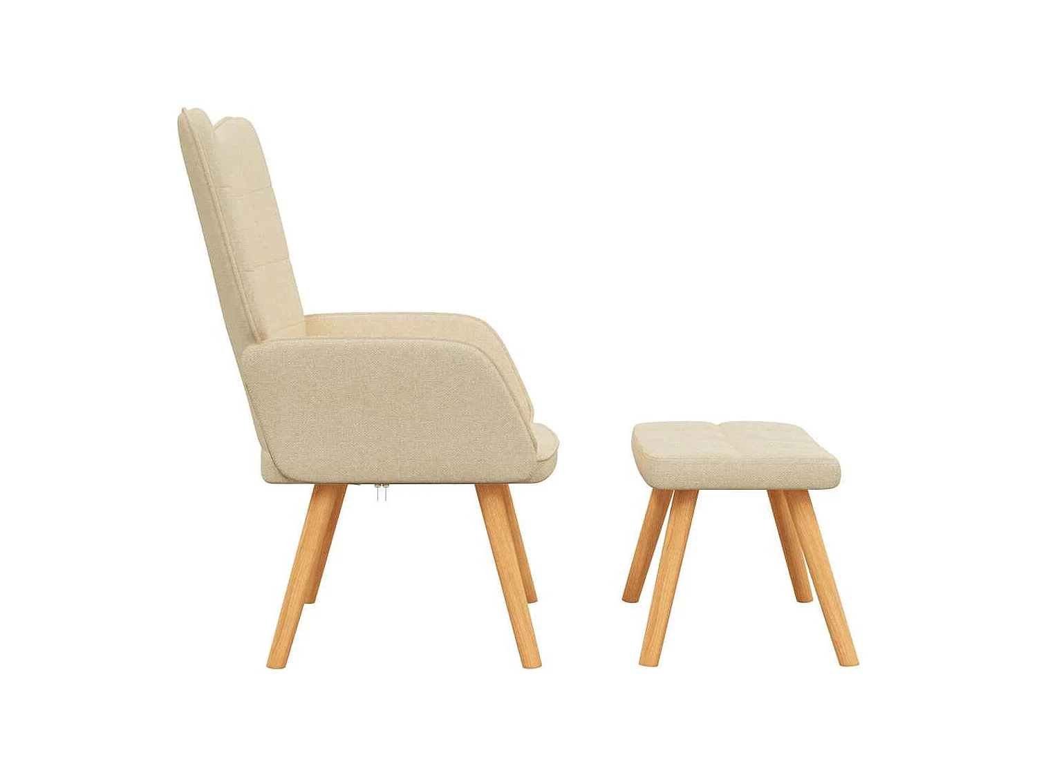 Sillón de relax | Silla de relax con reposapiés de tela color crema SHL3162