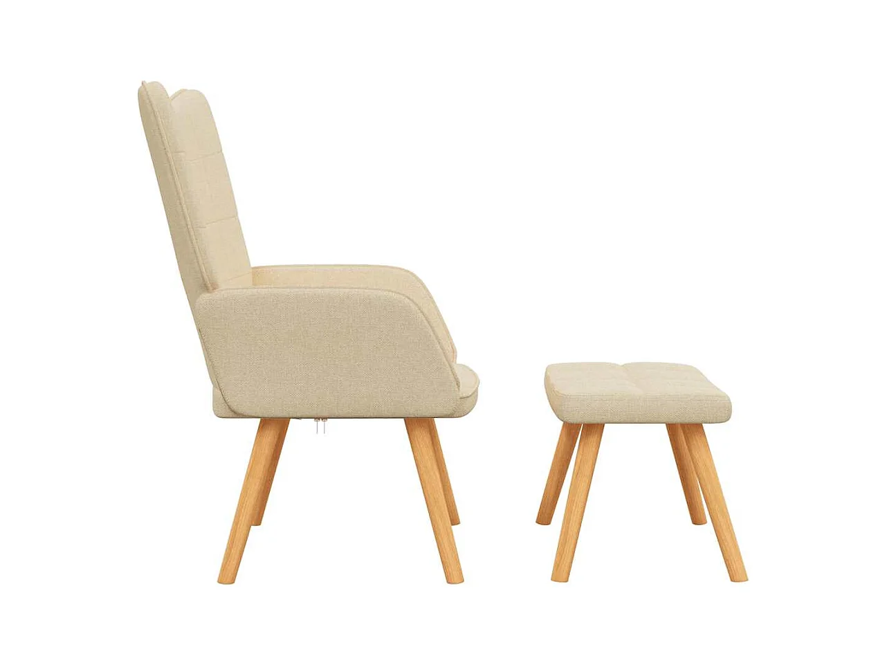 Sillón de relax | Silla de relax con reposapiés de tela color crema SHL3162