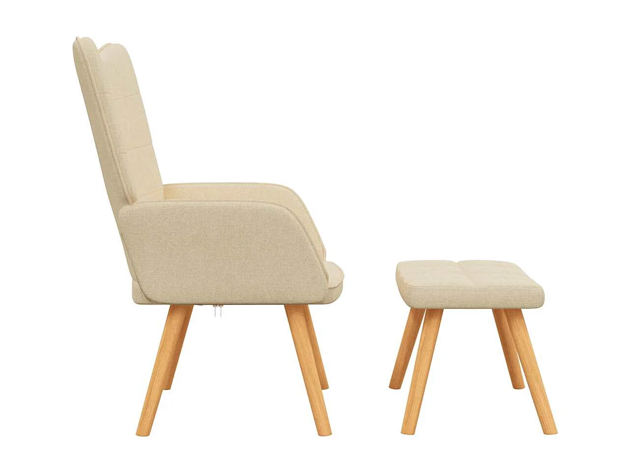 Chaise de relaxation moderne avec tabouret-Fauteuil de Salon Crème Tissu SHL5393