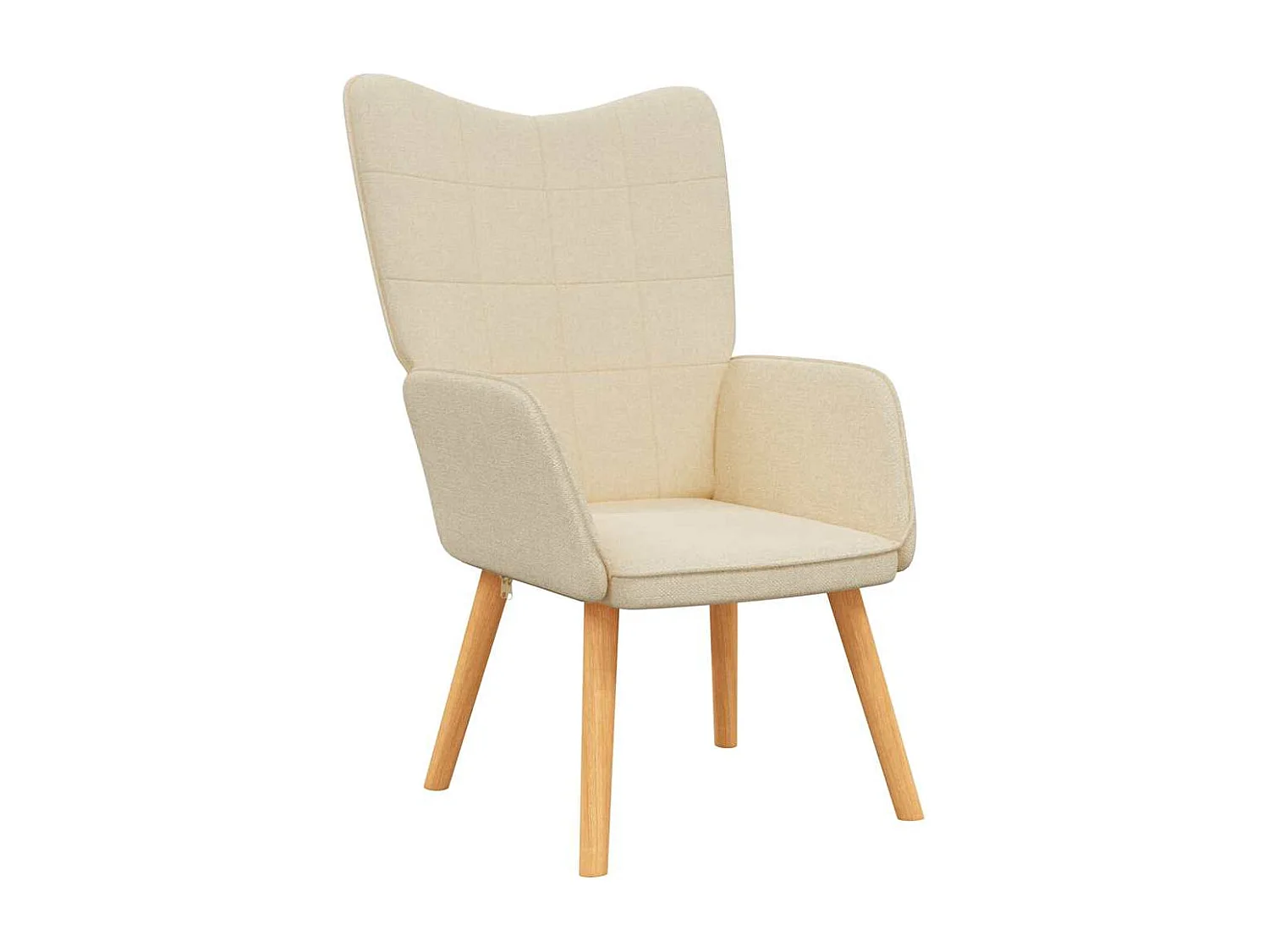 Chaise de relaxation moderne avec tabouret-Fauteuil de Salon Crème Tissu SHL5393