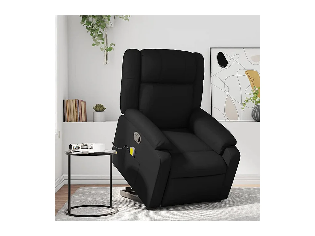 Sillón de relax | Sillón reclinable de masaje de pie cuero artificial negro SHL5134