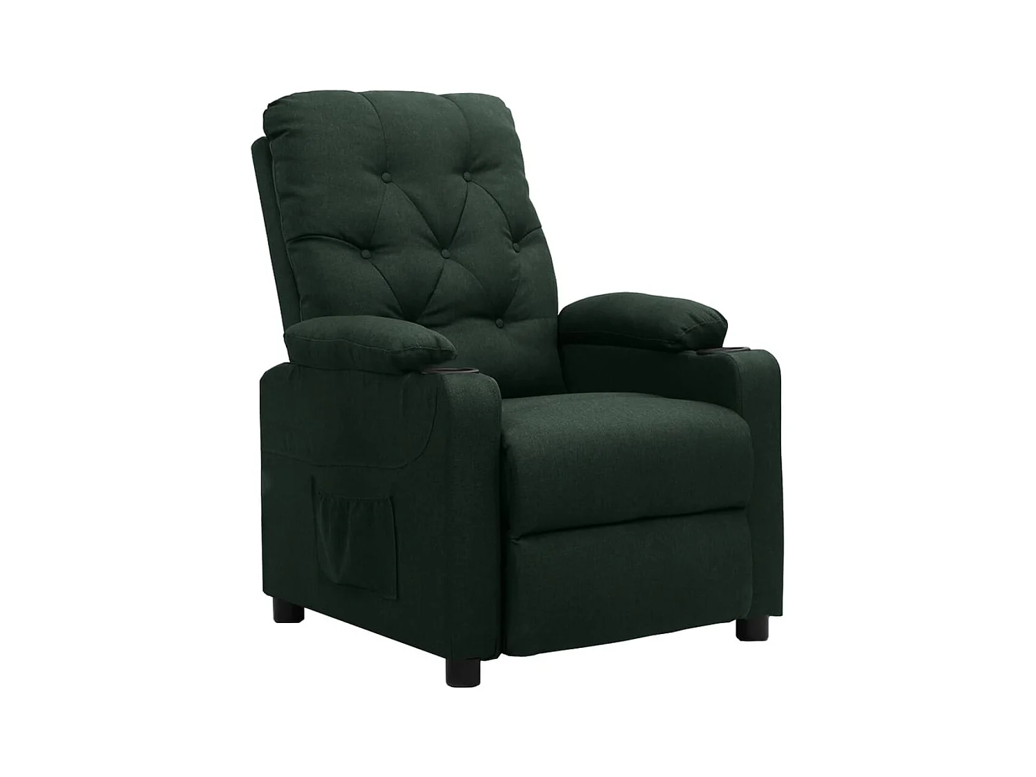 Fauteuil de Salon-Chaise de relax Vert foncé Tissu SHL4667