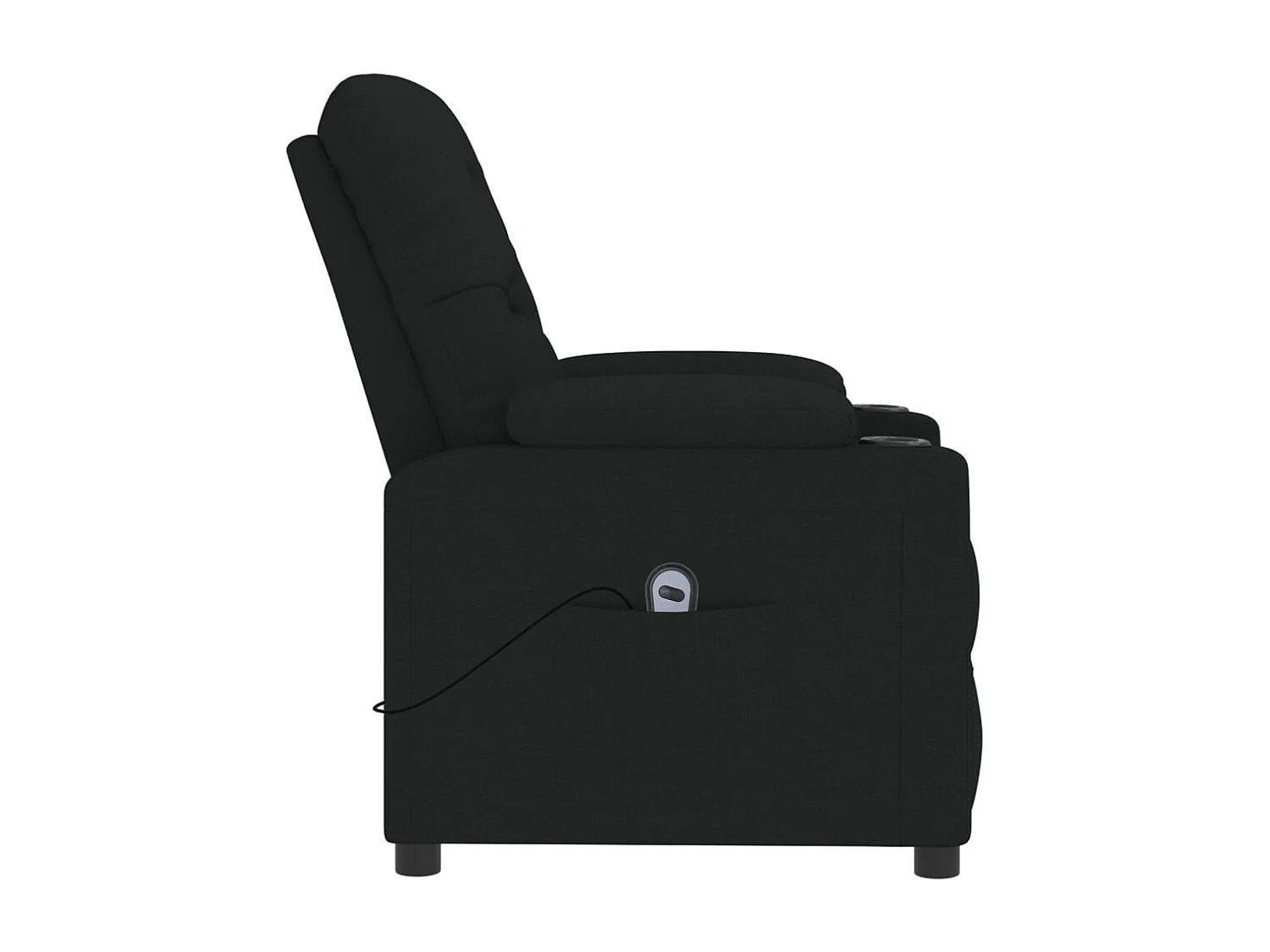 Relaxsessel Elektrisch | Lounge Sessel indoor Schwarz Stoff SHL2464