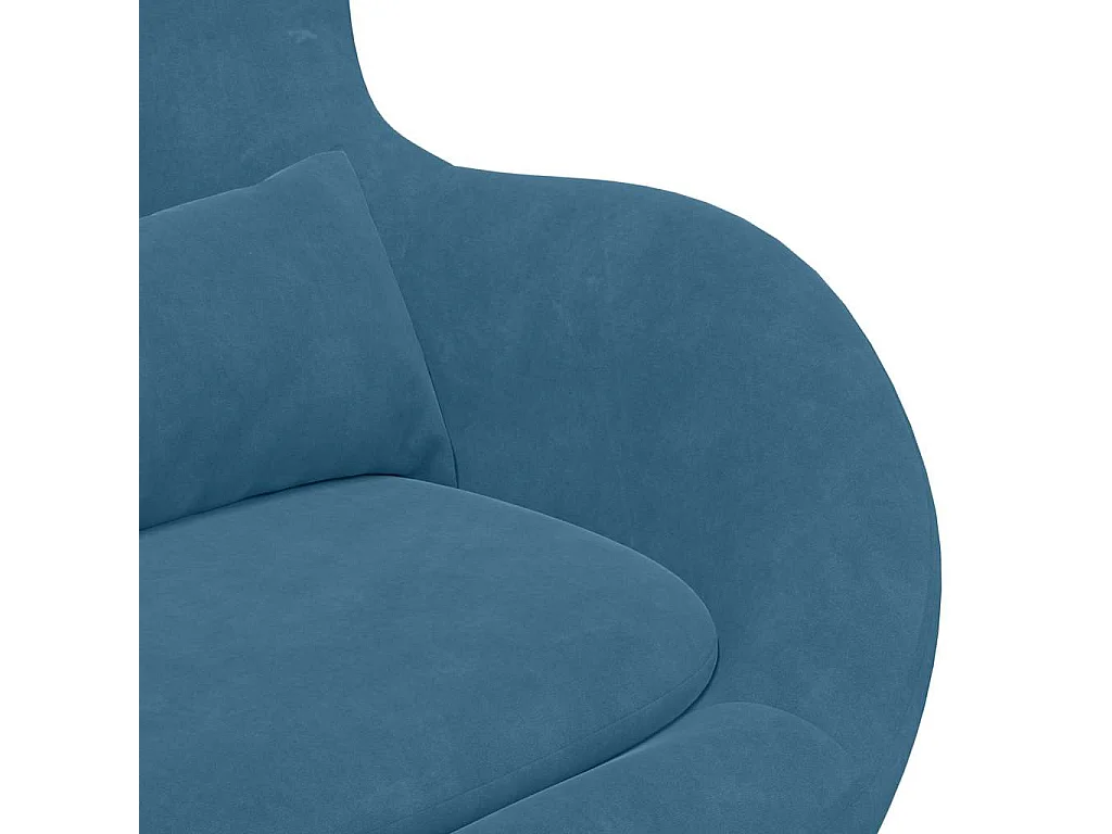Chaise de Salon-Fauteuil œuf Bleu 63x73x90 cm Velours SHL4341
