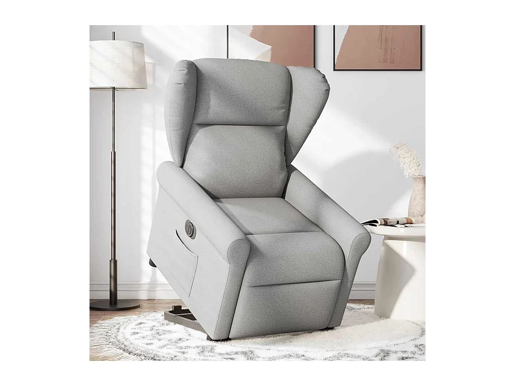 Silla de relax | Sillón eléctrico reclinable elevable de tela gris nube SHL9530