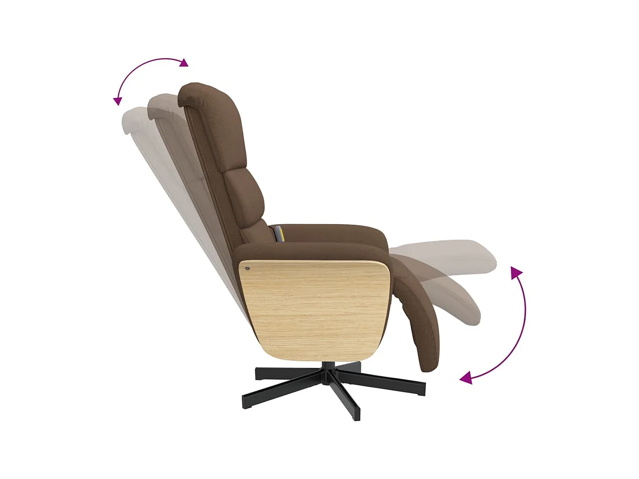 Sillón de relax | Sillón reclinable de masaje con reposapiés tela marrón SHL2011