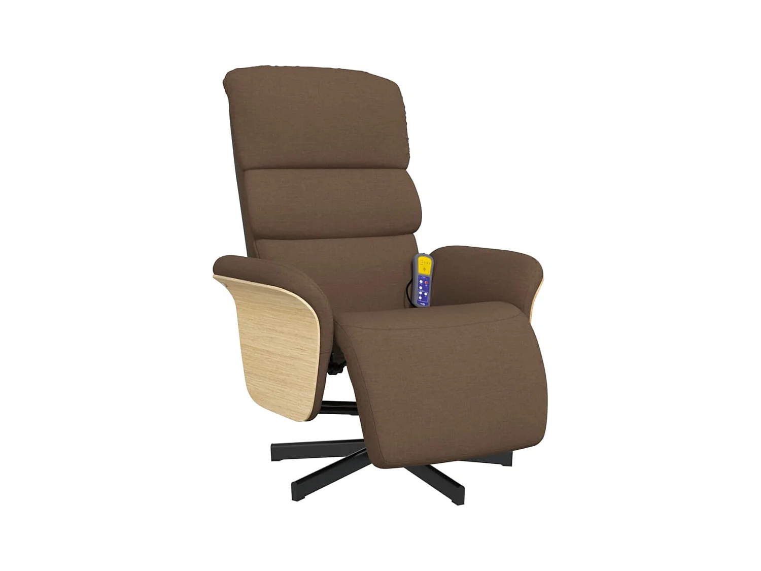 Fauteuil inclinable-Fauteuil salon de massage avec repose-pieds marron tissu SHL4634