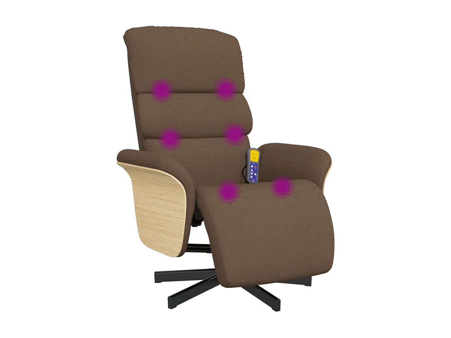Fauteuil inclinable-Fauteuil salon de massage avec repose-pieds marron tissu SHL4634