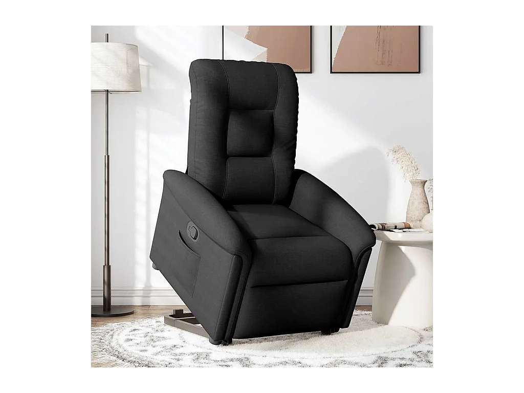 Poltrona Confortável | Poltrona reclinável elevatória tecido preto SHL469292