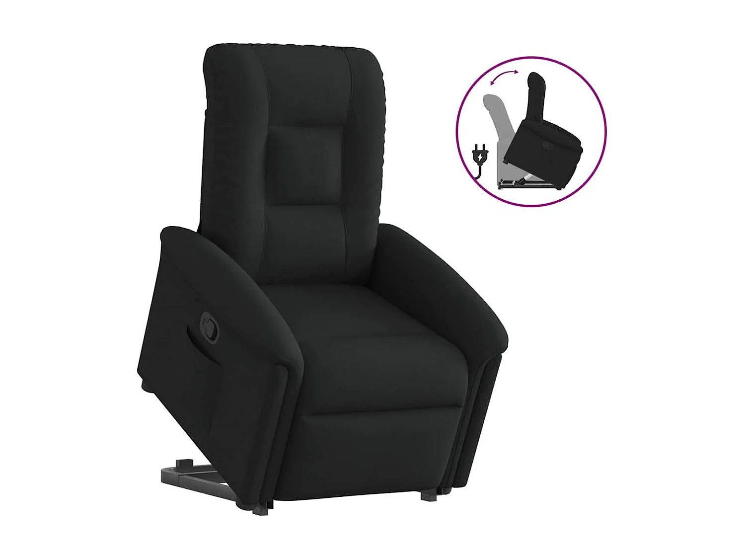 Sillón de relax | Silla | Sillón reclinable elevable tela negro SHL3547