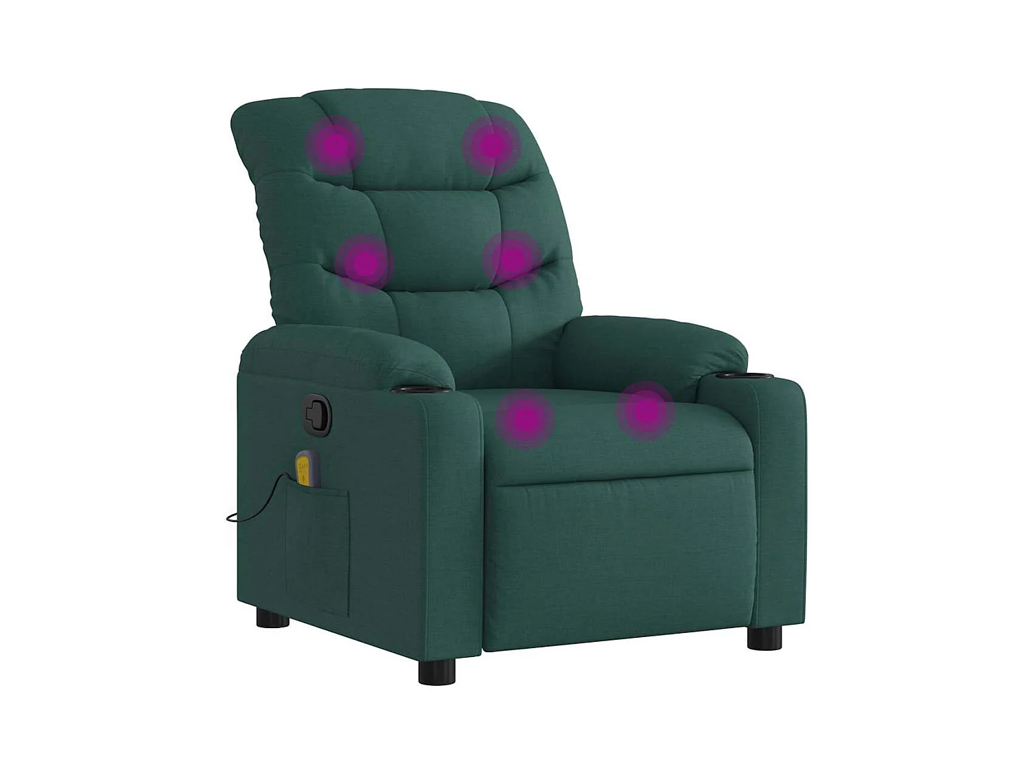Fauteuil inclinable-Chaise de relax-Fauteuil de Massage Vert foncé Tissu SHL1256