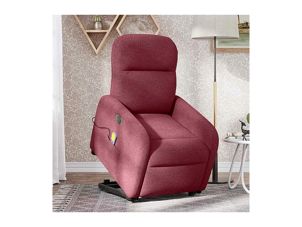 Sillón de salón | Silla | Sillón de masaje eléctrico reclinable elevable tela rojo tinto SHL7515