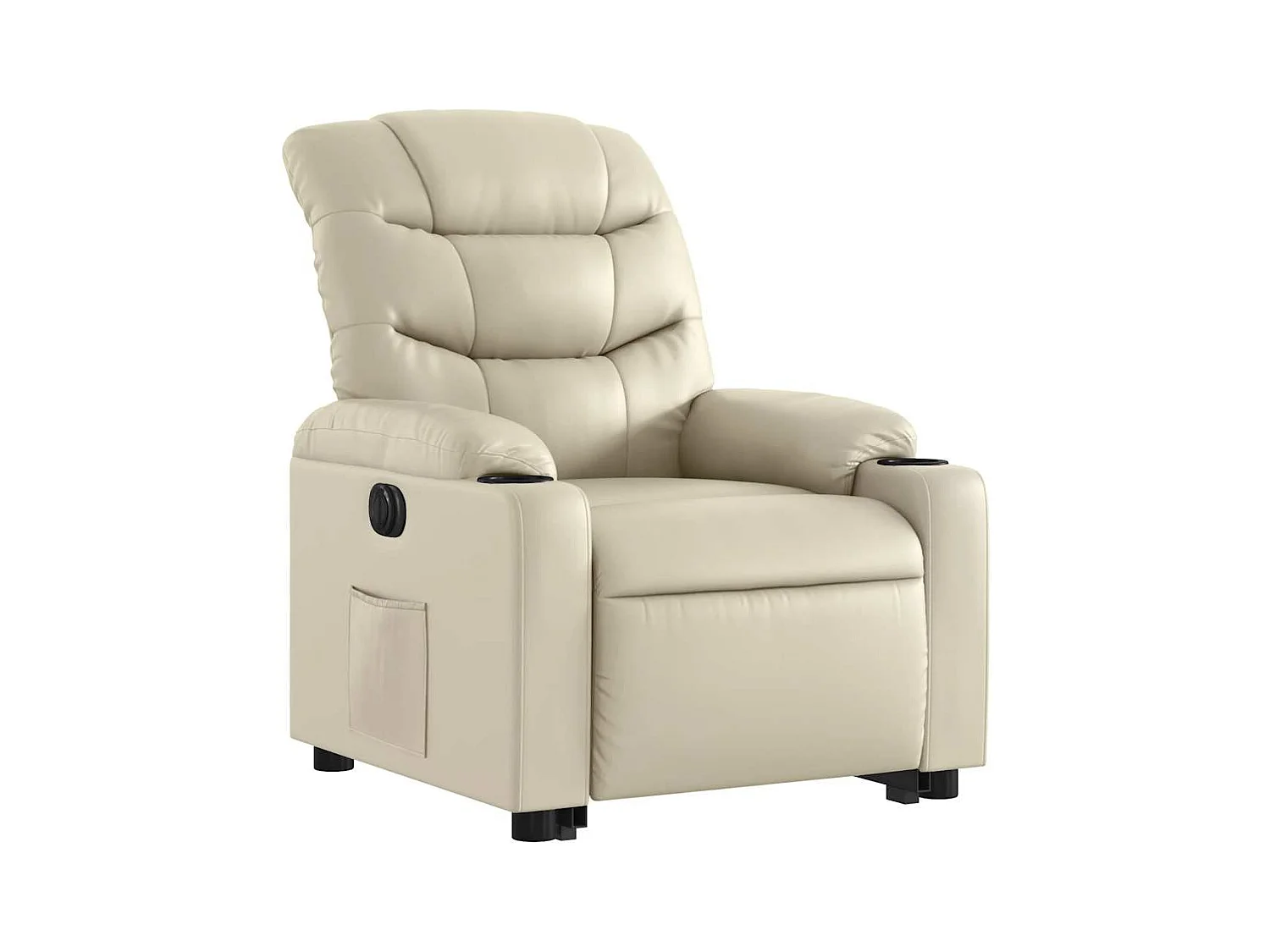 Sillón de relax | Sillón reclinable elevable eléctrico de cuero sintético crema SHL6238