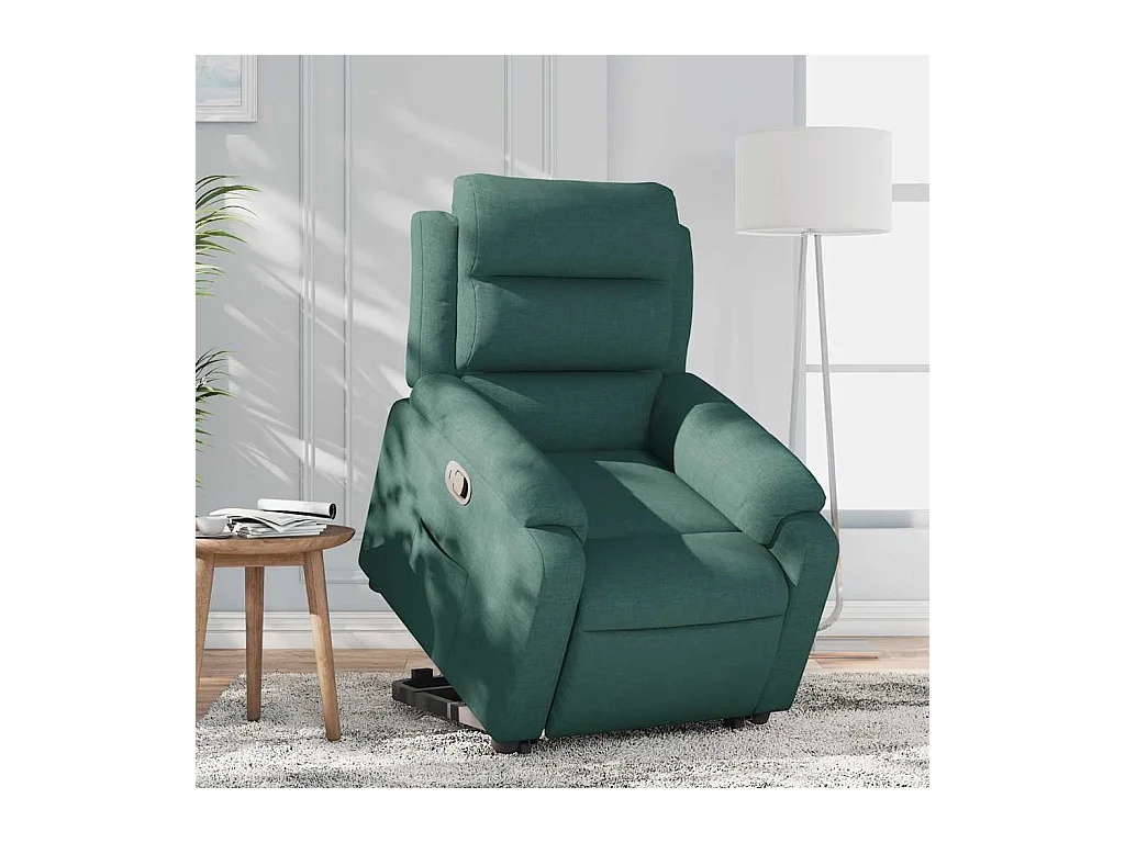 Sillón de relax | Silla | Sillón reclinable elevable tela verde oscuro SHL6104