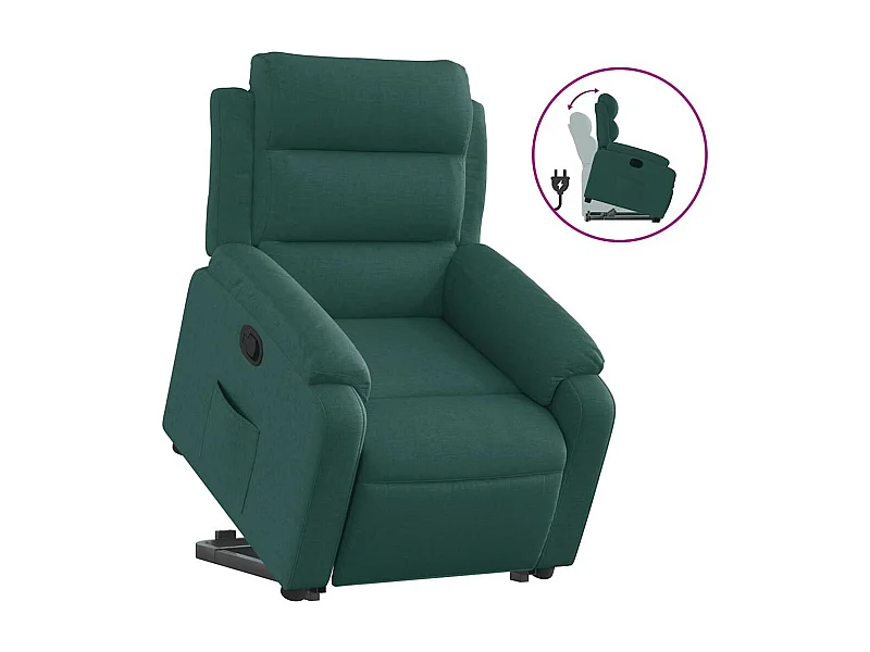 Fauteuil inclinable-Chaise de relax-Fauteuil salon vert foncé tissu SHL4304