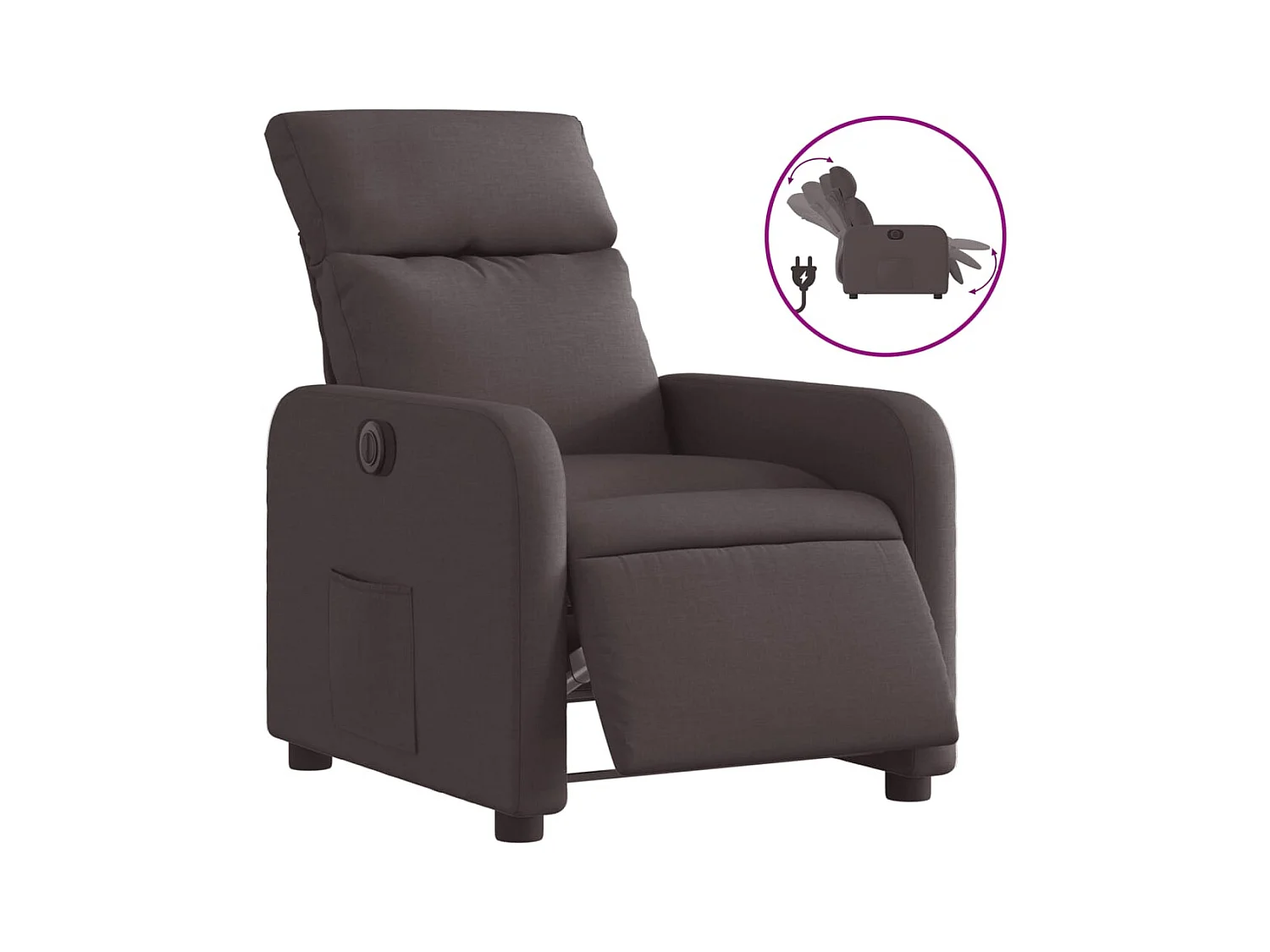 Sillón de relax | Silla | Sillón reclinable eléctrico tela marrón oscuro SHL3804