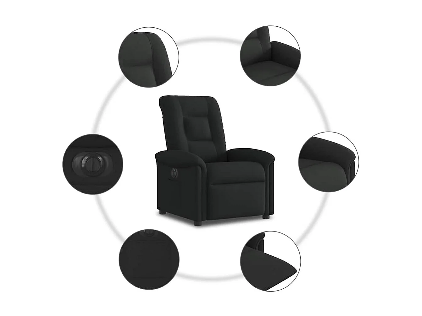 Sillón de relax | Silla | Sillón reclinable eléctrico de tela negro SHL5362
