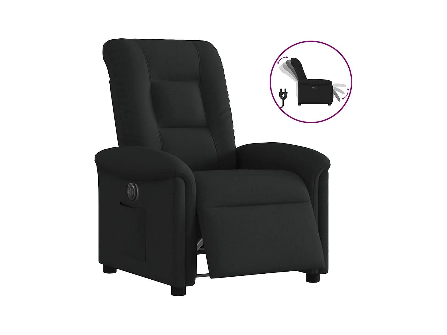 Sillón de relax | Silla | Sillón reclinable eléctrico de tela negro SHL5362