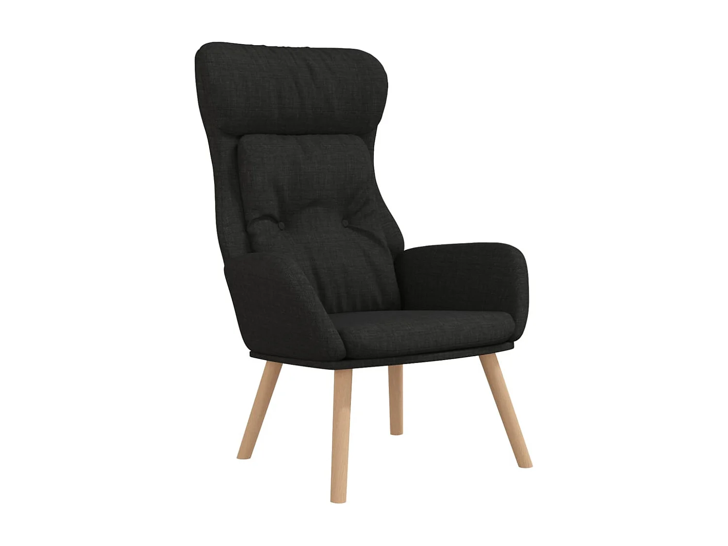 Fauteuil de relaxation Scandinave avec repose-pied Noir Tissu SHL3579
