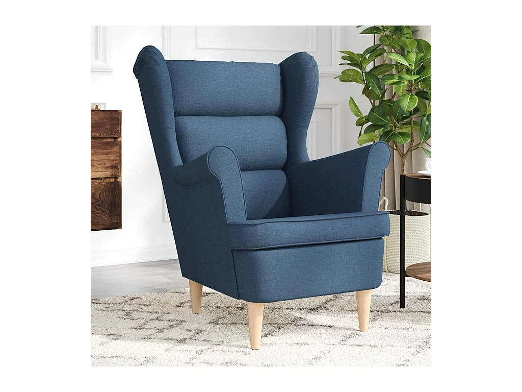 Sillón de salón | Silla de relax | Sillón de tela azul 74x84x100 cm SHL8482