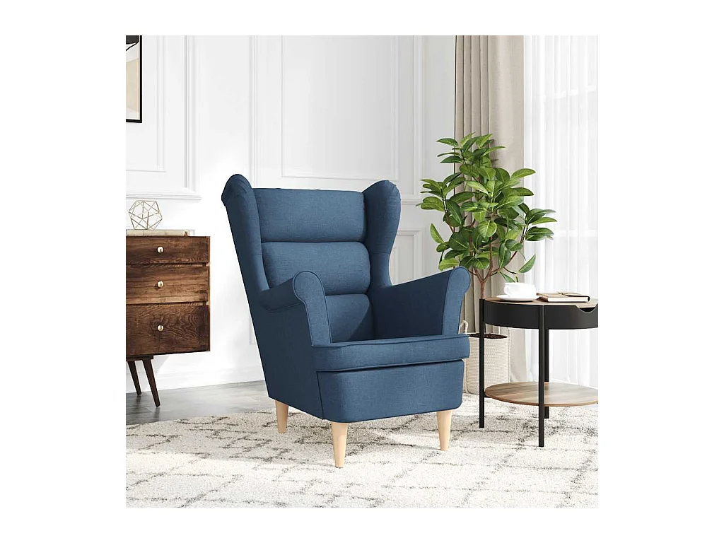 Sillón de salón | Silla de relax | Sillón de tela azul 74x84x100 cm SHL8482